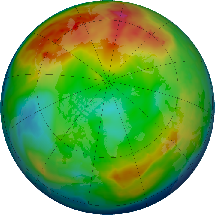 Arctic ozone map for 27 December 2009